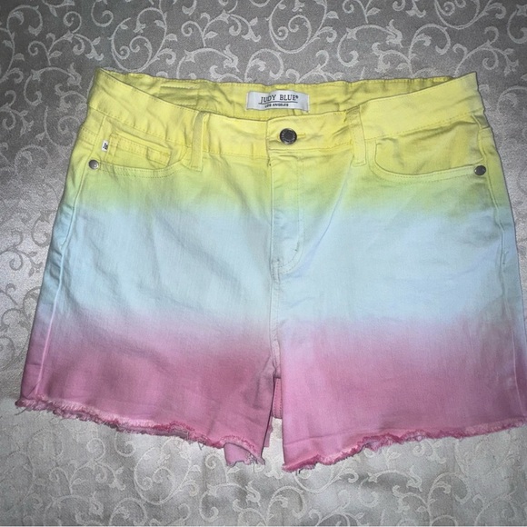 Judy Blue Somewhere Over The Rainbow High Rise Shorts Size L (9 - 11) - Picture 4 of 16